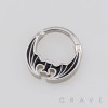 GOTHIC BAT ENAMEL WINGS SEPTUM CLICKER RING 316L SURGICAL STEEL